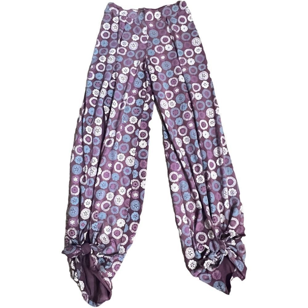 Soul flower art to wear purple geometric print pants women’s size small